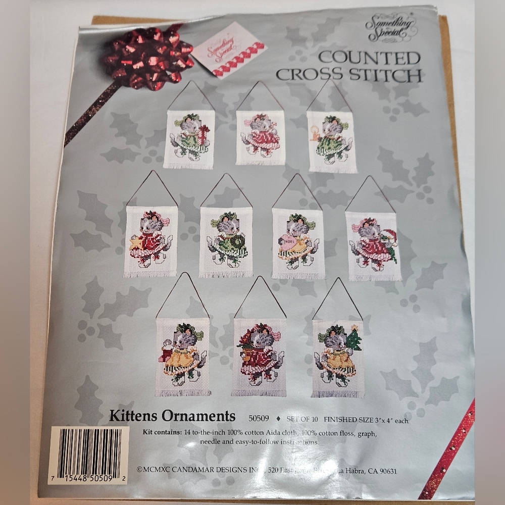 Candamar Designs Kittens Ornaments Counted Cross Stitch Kit